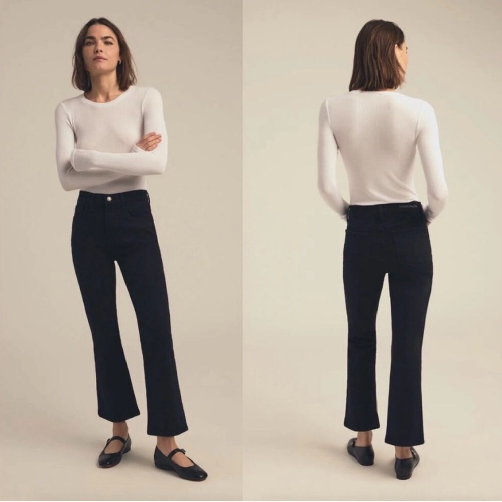 Favorite Daughter The Erin Crop Boot Jeans Women’s 26 Kyoto Black Stretch Denim